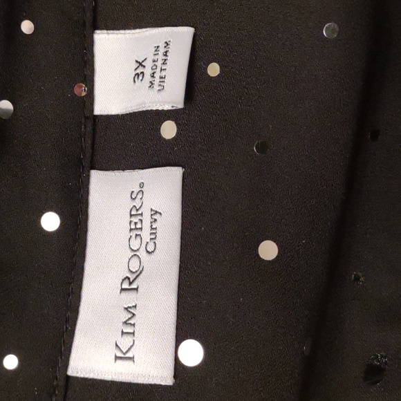Kim Rogers "Curvy" Size 3X,  Black with Silver - Picture 2 of 3